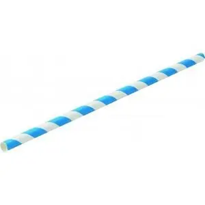 Pailles En Papier Bleues Et Blanches 6 X 200 Mm - Boite De 250 1