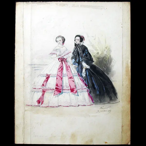 Dessin D'hippolyte Pauquet Pour Le Petit Courrier Des Dames (1859) 1