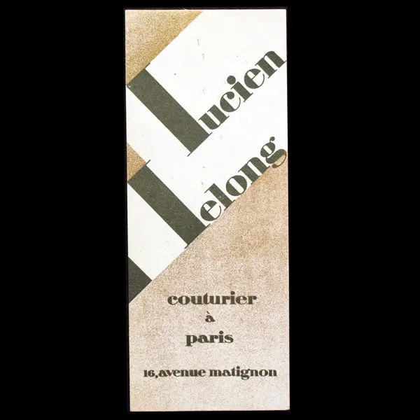Marque Page Lucien Lelong, 16 Avenue Matignon À Paris (Circa 1925) 1