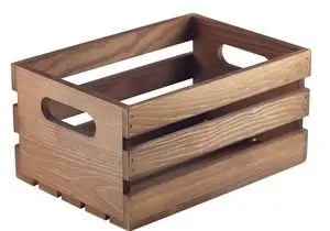 Caisse En Bois Finition Rustique Foncée 27 X 16 X 12 Cm 1