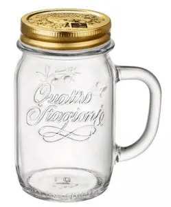 Drinking Jar 41.5 Cl, Avec Anse Et Couvercle, De Bormioli Rocco 1