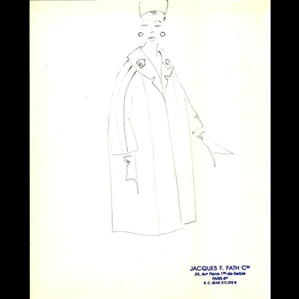 Fath - Dessin De La Maison Jacques Fath (Circa 1950) 1