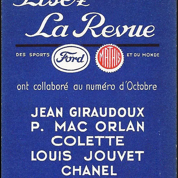 Revue Des Sports Et Du Mode - Marque Page (1934) 2