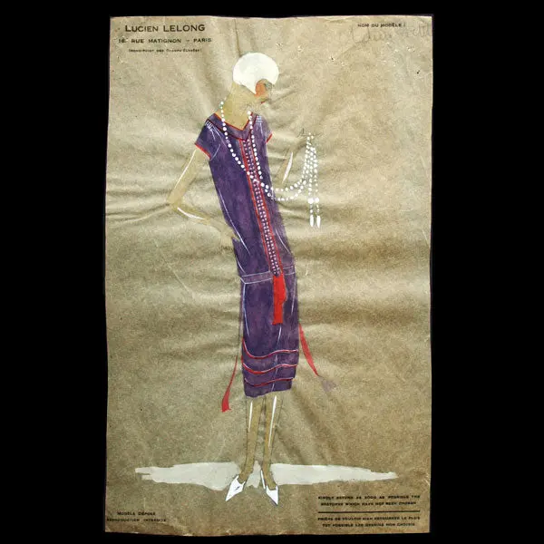 Dessin De La Maison Lucien Lelong, Modèle Adieu Petit (Circa 1925) 1