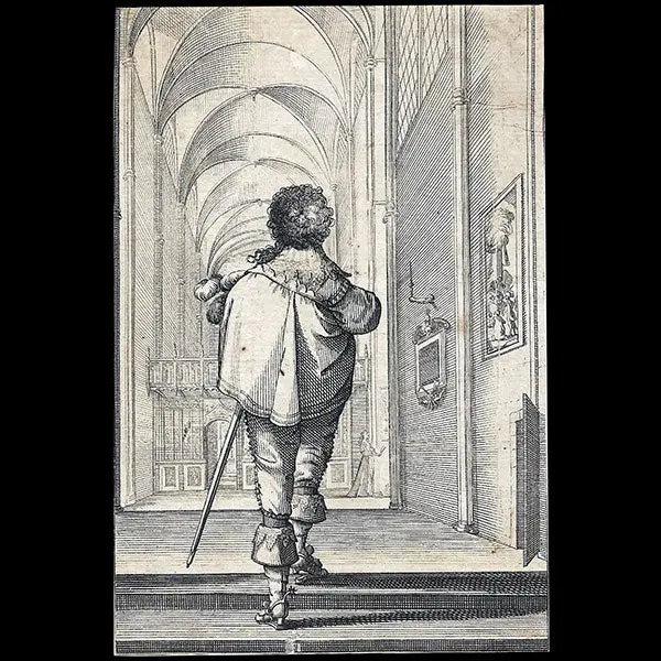 Abraham Bosse - La Noblesse Française À L'eglise - Figure Masculine (Circa 1629) 1