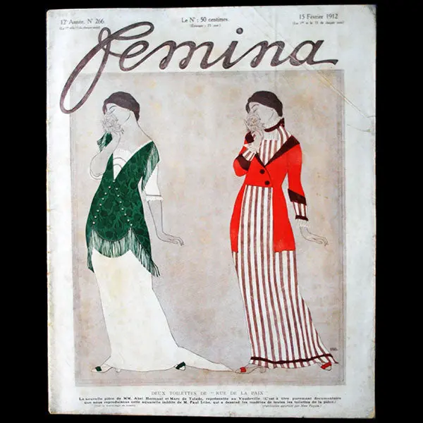 Fémina (15 Février 1912), La Rue De La Paix, Couverture De Paul Iribe 1