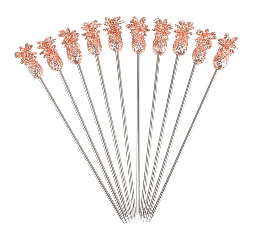 Piques À Cocktail Ananas Cuivrés - Sachet De 10 1