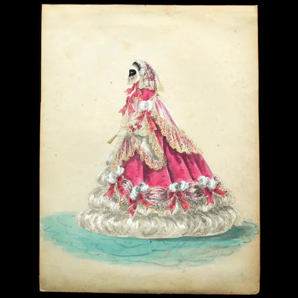 Dessin De Charles Pilatte Pour Les Maisons Worth Ou Ghys (Circa 1860-1870) 1