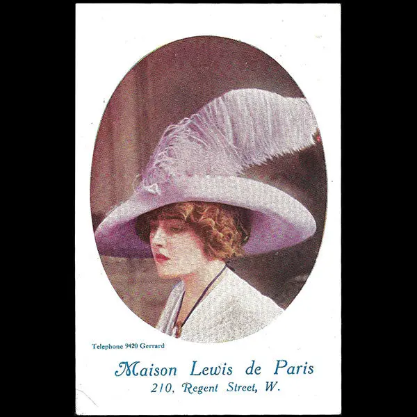 Lewis De Paris - Carte De La Maison De Chapeaux, 210 Regent Street À Londres (Circa 1910) 1