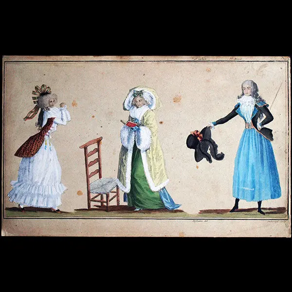 Magasin Des Modes Nouvelles Françaises Et Anglaises, Planche Du 9Ème Cahier (10 Février 1788) 1