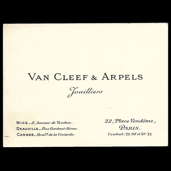 Van Cleef Et Arpels - Carte De Visite (Circa 1925) 1