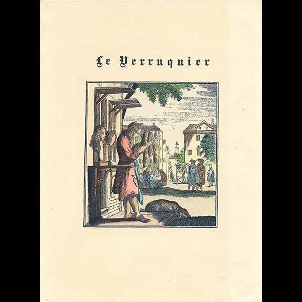 Le Perruquier, Gravure Représentant Un Perruquier Au Xviiième Siècle 1