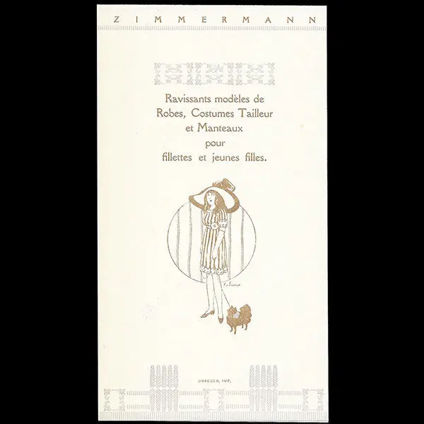 Zimmermann - Document Publicitaire De La Maison Zimmermann À Paris (Circa 1910) 1