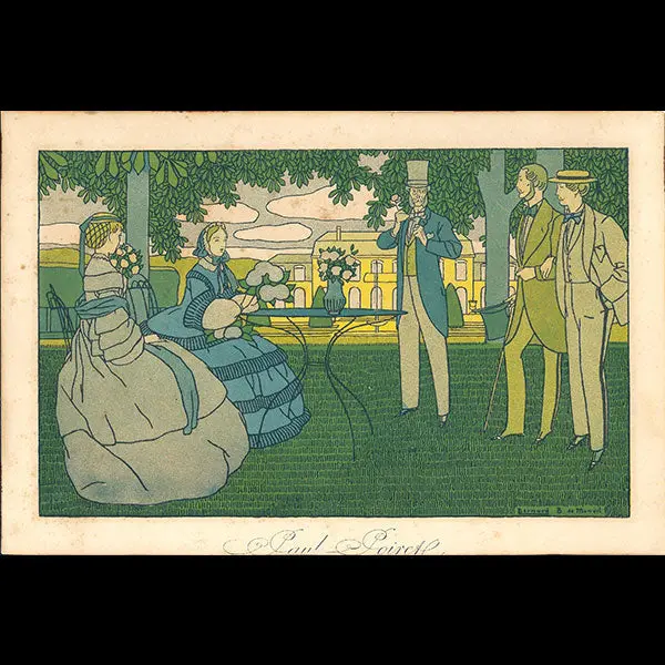 Carte Publicitaire Paul Poiret, Couturier Rue Pasquier, Par Boutet De Monvel - Épreuve D'essai (1907) 1