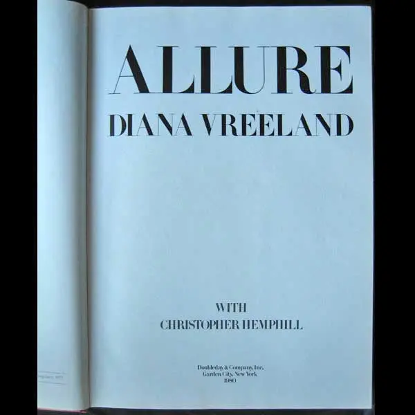 Vreeland - Allure, 1Ère Édition Américaine (1980) 2