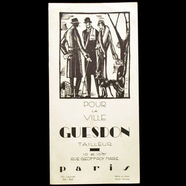 Guesdon, Tailleur Pour La Ville, 10 Et 10 Bis Rue Geoffroy Marie À Paris (Circa 1920) 1