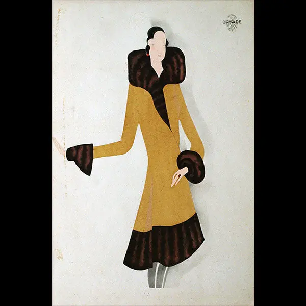 Fourrures Simon Frères - Dryade, Manteau En Agneau Rasé Garni De Taupe Ombrée (1929) 1