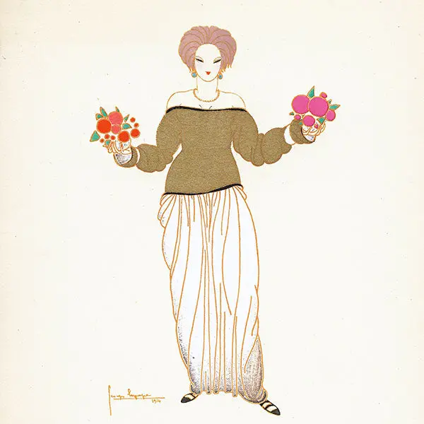 Gazette Du Bon Ton - Flore, Robe D'intérieur, Planche De Georges Lepape (N°3, 1914) 2