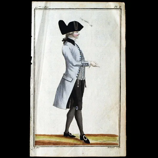 Cabinet Des Modes, 20Ème Cahier, Planche 2 - Homme En Habit Gris (1Er Septembre 1786) 1