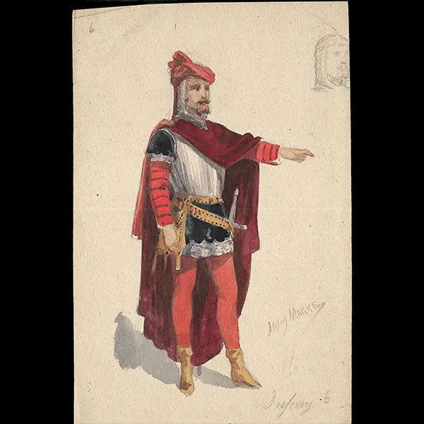 Jules Marre - Ensemble De 15 Maquettes De Costumes Pour Perrinet Leclerc Au Chatelet (1875) 1