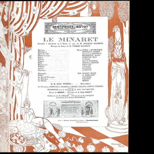 Paul Poiret - Le Minaret, Programme De La Pièce De Théâtre, Costumes De Paul Poiret (1913) 2