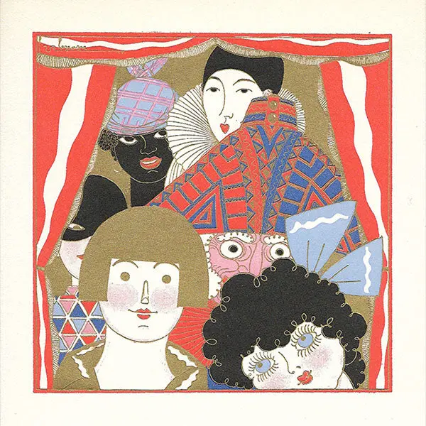 Georges Lepape - Menu Illustré De Personnages De Théâtre Pour Les Ambassadeurs (1926) 2
