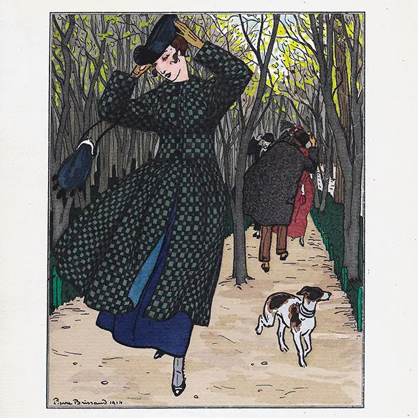 Gazette Du Bon Ton - Maudit Vent ! Manteau Du Matin De Chéruit, Planche De Pierre Brissaud (N°4, 1914) 2
