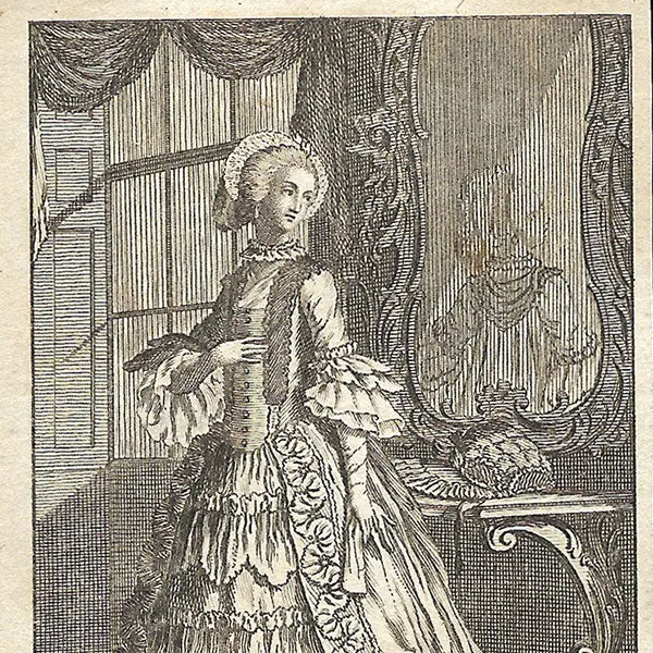 A Lady In The Dress Of The Year 1767, Gravure Du Ladies Own Memorandum Book (1767) 2