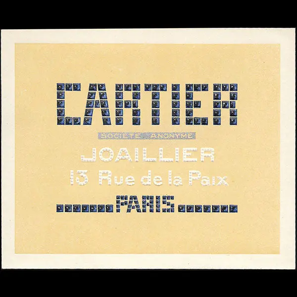 Cartier - Carte De La Maison De Joaillerie, 13 Rue De La Paix À Paris (1925) 1