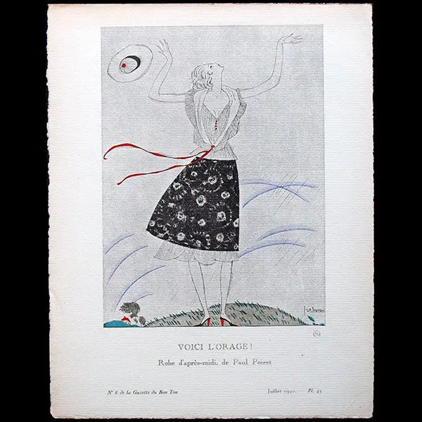 Gazette Du Bon Ton - Voici L'orage ! Robe D'après-Midi De Paul Poiret, Planche De Georges Lepape (N°6, 1920) 1