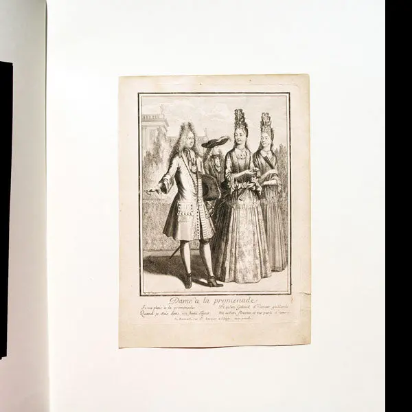 Dame À La Promenade, Gravure D'après Robert Bonnart (Circa 1692-1710) 2