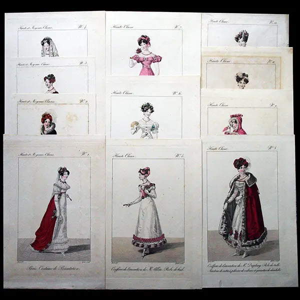 Elégantes De Haute Et Moyenne Classes - Réunion De 12 Planches Par Louis-Marie Lanté (1817) 1