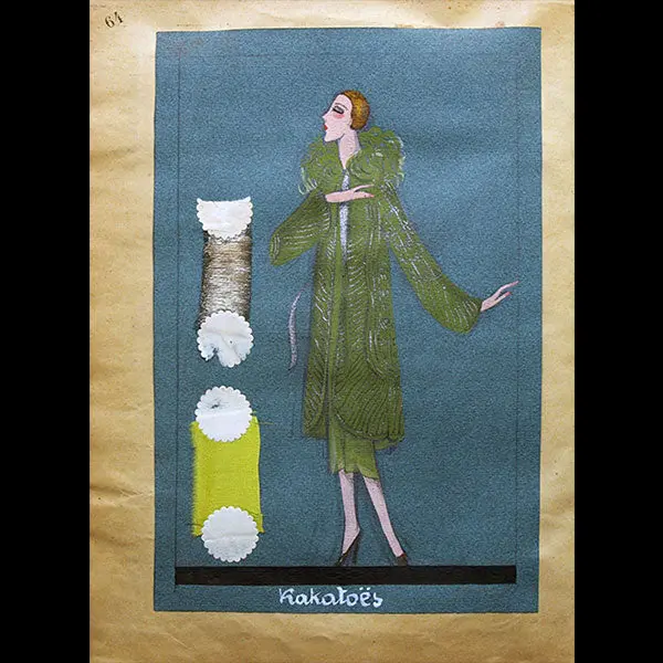 Jeanne Lanvin - Dessin Du Manteau Kakatoes (1925) 1