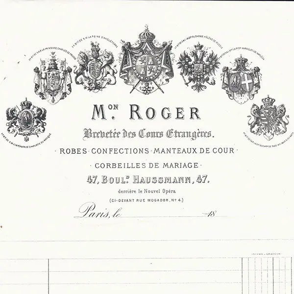 Mme Roger - Facture De La Couturière Boulevard Haussmann À Paris (Circa 1870) 2