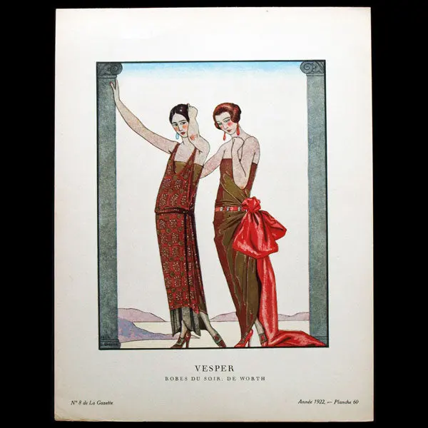 Gazette Du Bon Ton - Vesper, Robes Du Soir De Worth, Planche De George Barbier (N°8, 1922) 1