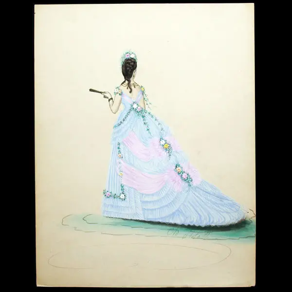 Dessin De Charles Pilatte Pour Les Maisons Worth Ou Ghys (Circa 1860-1870) 1
