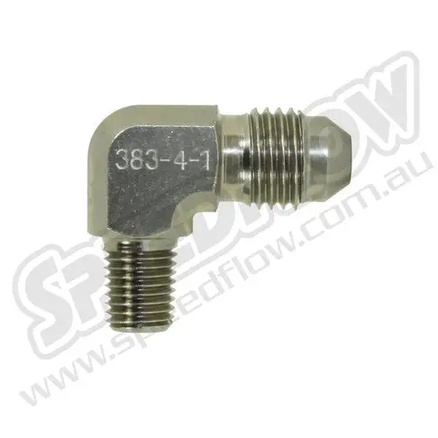 Speedflow 90° Steel AN Flare to NPT Elbow Adapter