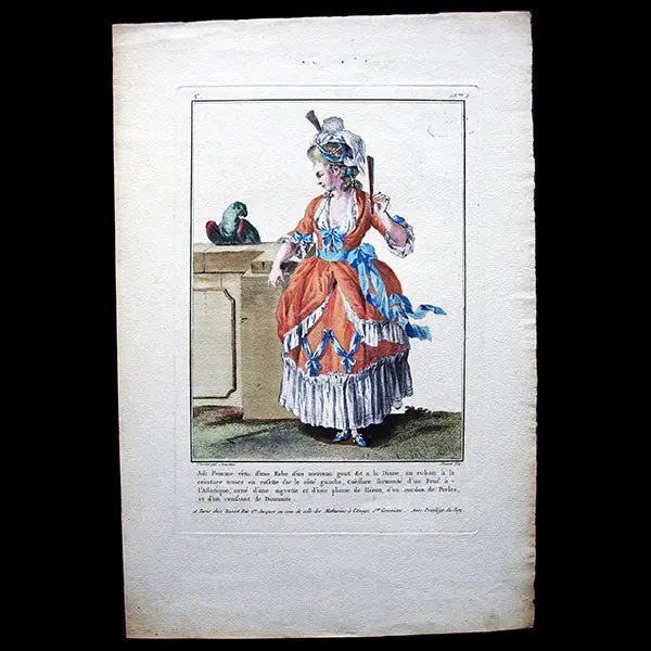 Basset - Robe À La Diane, 3Ème Cahier De La Collection D'habillements Modernes Et Galants (1780) 1