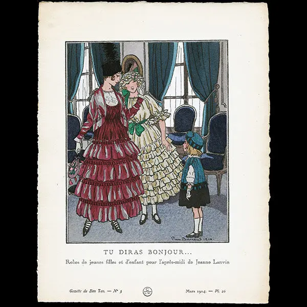 Gazette Du Bon Ton - Tu Diras Bonjour Robes D'après-Midi De Jeanne Lanvin Planche De Pierre Brissaud (N°3, 1914) 1