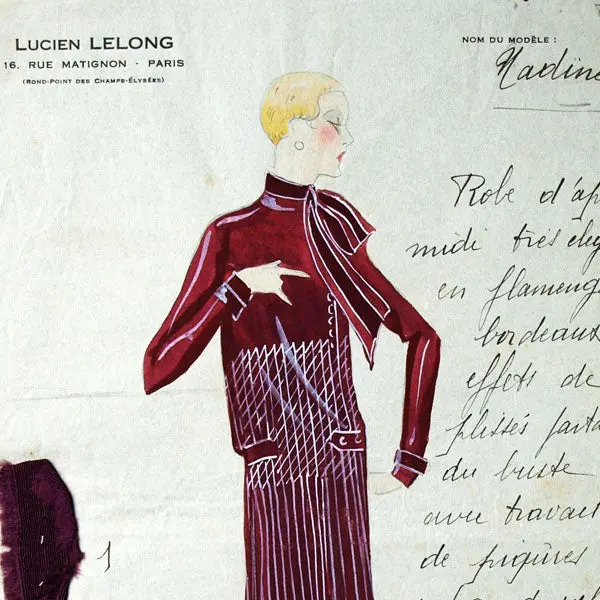 Dessin De La Maison Lucien Lelong, Modèle Nadine (Circa 1925) 2