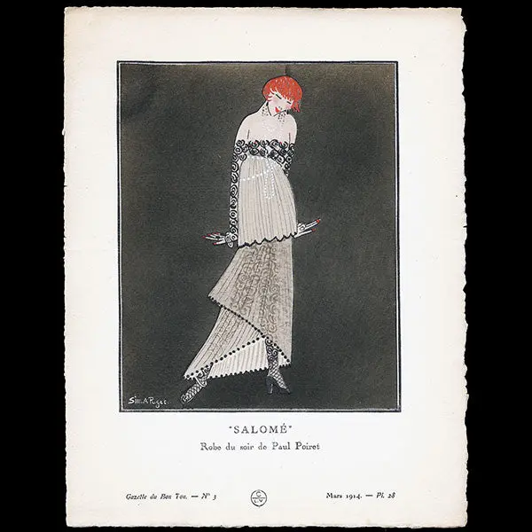 Gazette Du Bon Ton - Salomé, Robe Du Soir De Paul Poiret, Planche De Simone Puget (N°3, 1914) 1