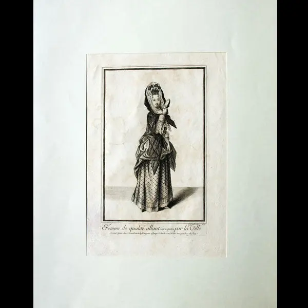 Femme De Qualité Allant Incognito Par La Ville, Gravure D'arnoult (1689) 1
