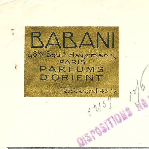 Babani - Facture De La Maison Babani, 98 Bis Boulevard Haussmann À Paris (1920) 2