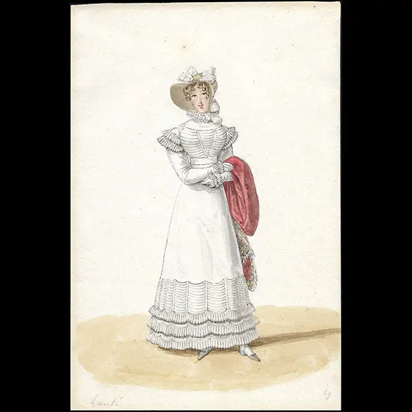 Dessin De Louis-Marie Lanté Pour Le Journal Des Dames Et Des Modes (1821) 1