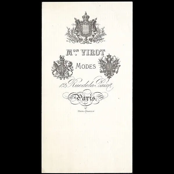 Virot - Document De La Maison De Modes, 12 Rue De La Paix À Paris (Circa 1880) 1