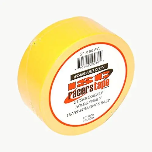 Isc Standard Duty Racers Tape 2" X 90' - Yellow 1