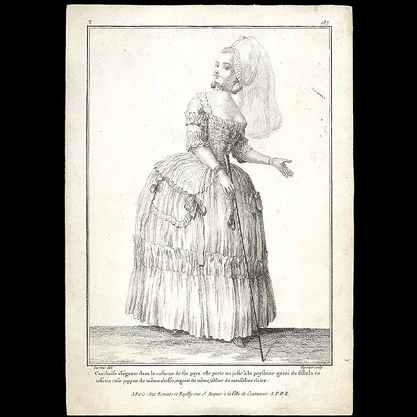 Gallerie Des Modes Et Costumes Français, 1778-1787, Gravure N° Y 137, Cauchoise Élégante Par Desrais (1779) 1