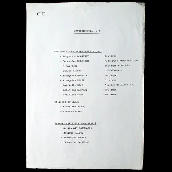 Catherinettes De La Maison Christian Dior (1974) 1