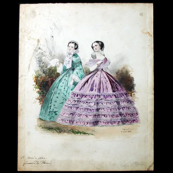 Dessin D'hippolyte Pauquet Pour Le Petit Courrier Des Dames (1860) 1