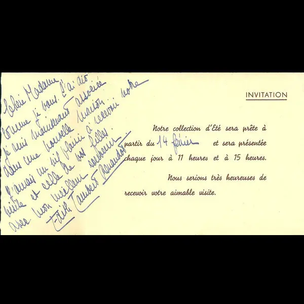 Carton D'invitation De La Maison Germaine François, 7 Rue Rouget De L'isle (1936) 2